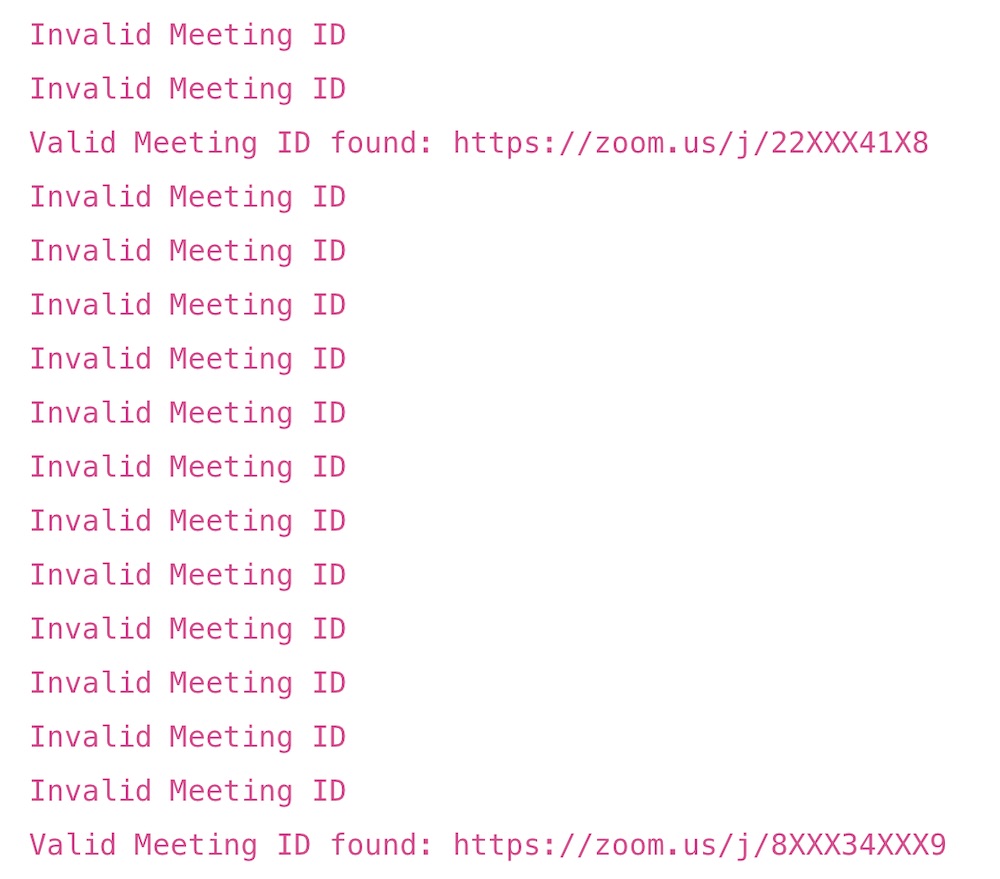 this meeting id is not valid zoom